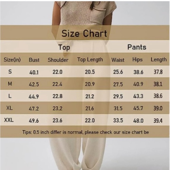 Ugerlov Set Sweater Pullover Top
and High Waisted Pants Lounge Set Beige - Picture 11 of 13